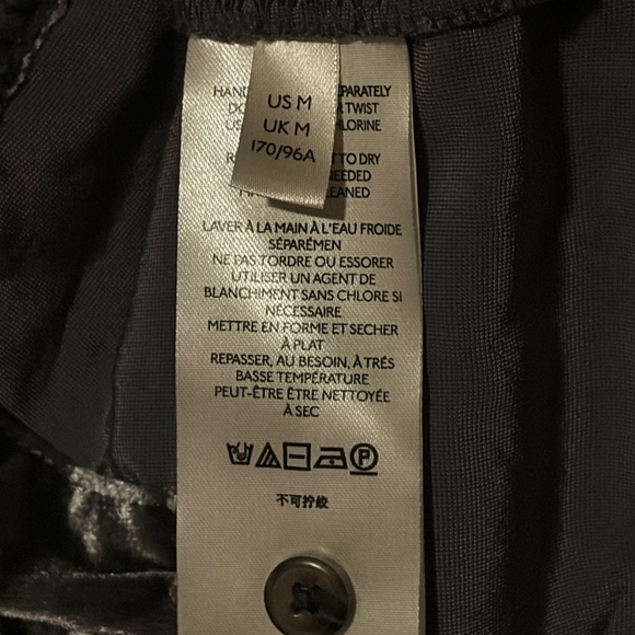 Anthropologie Pilcro Charcoal Crushed Sleeve Velvet Button Down Shirt - Picture 9 of 10